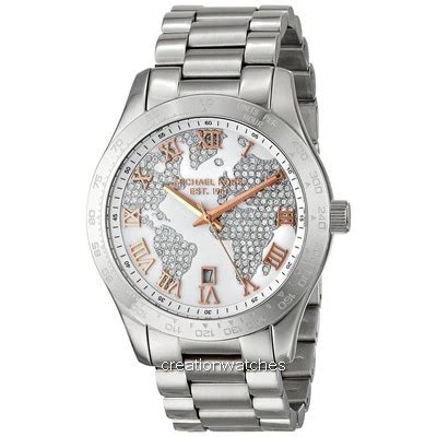 michael kors map watch ebay|Michael Kors MK5958 Map Dial Silver Tone Watch Working .